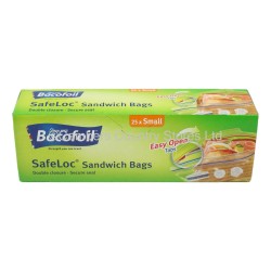 Bacofoil Safeloc Sandwich Bags Small 25 Pack